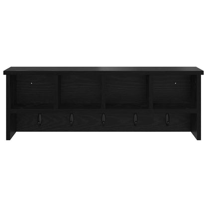 Wandgemonteerde kapstok met plank Zwart eiken 75 x 16 x 26 cm