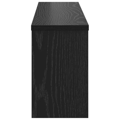 Wandgemonteerde kapstok met plank Zwart eiken 75 x 16 x 26 cm