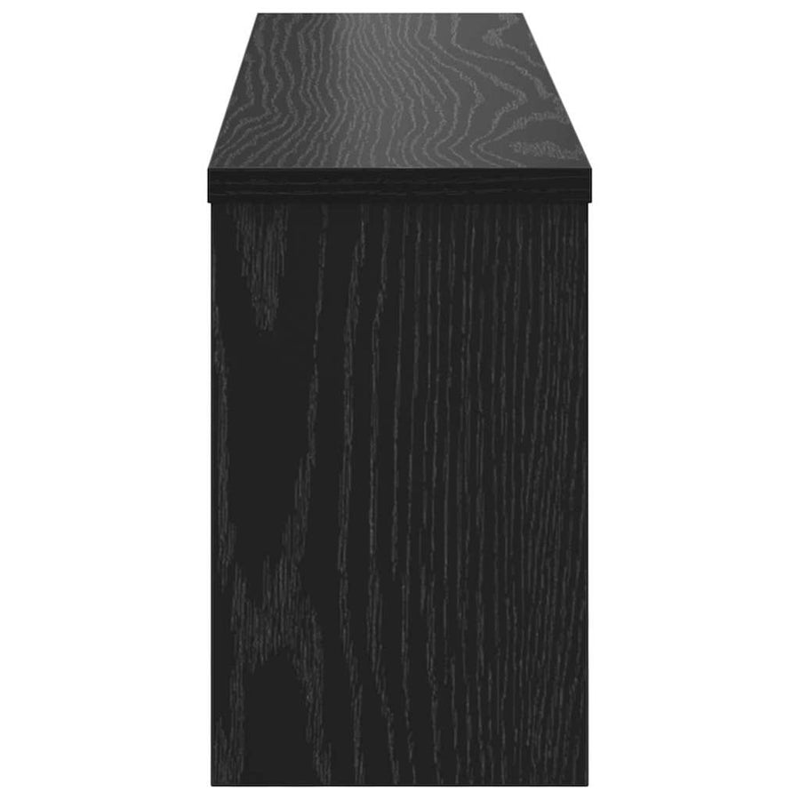 Wandgemonteerde kapstok met plank Zwart eiken 75 x 16 x 26 cm