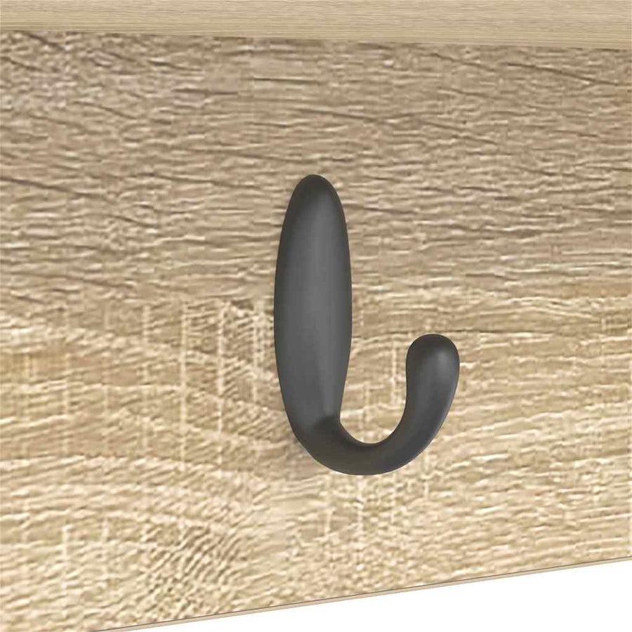Wandgemonteerde kapstok met plank Sonoma eiken 75 x 16 x 26 cm