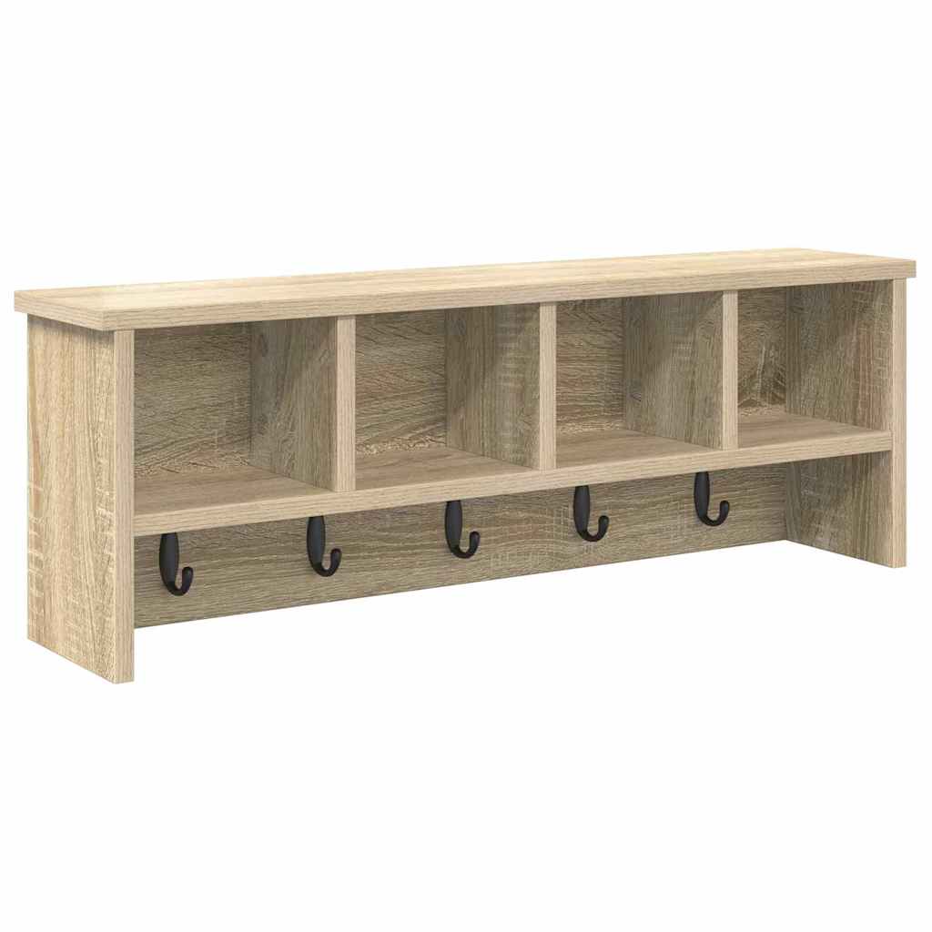 Wandgemonteerde kapstok met plank Sonoma eiken 75 x 16 x 26 cm