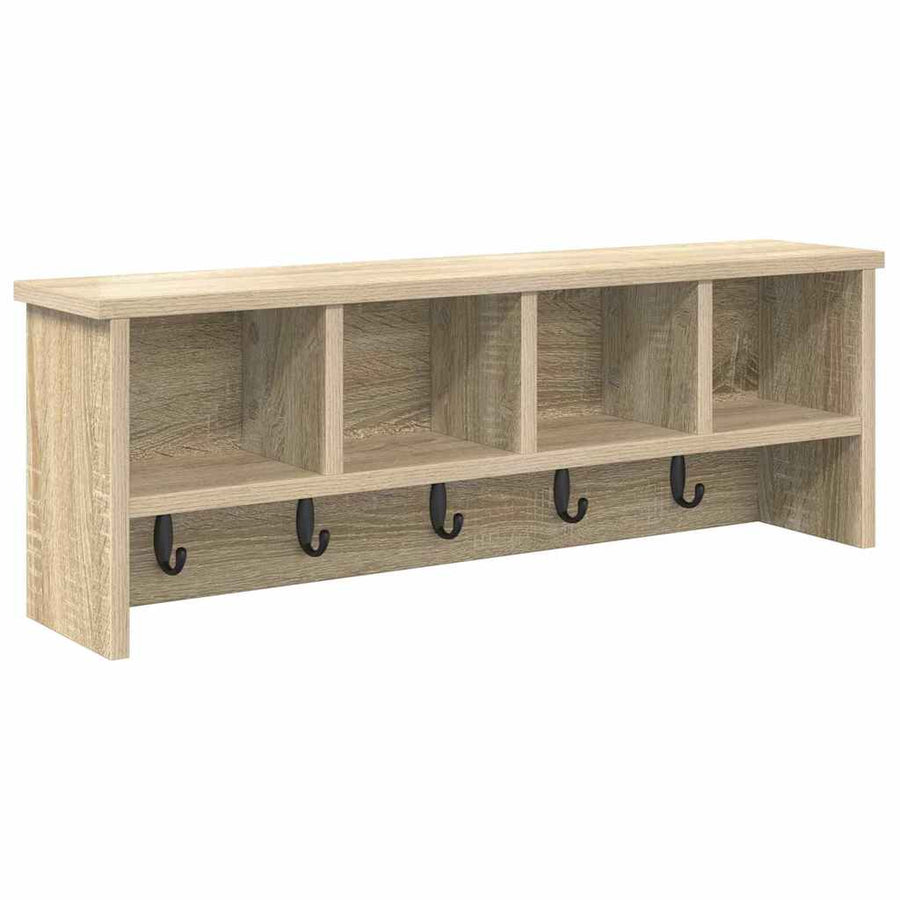 Wandgemonteerde kapstok met plank Sonoma eiken 75 x 16 x 26 cm