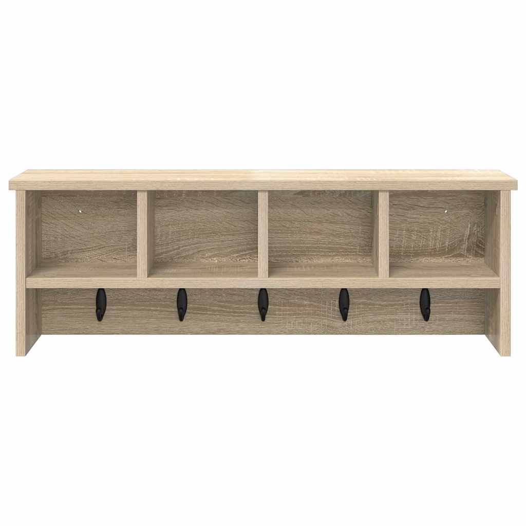 Wandgemonteerde kapstok met plank Sonoma eiken 75 x 16 x 26 cm