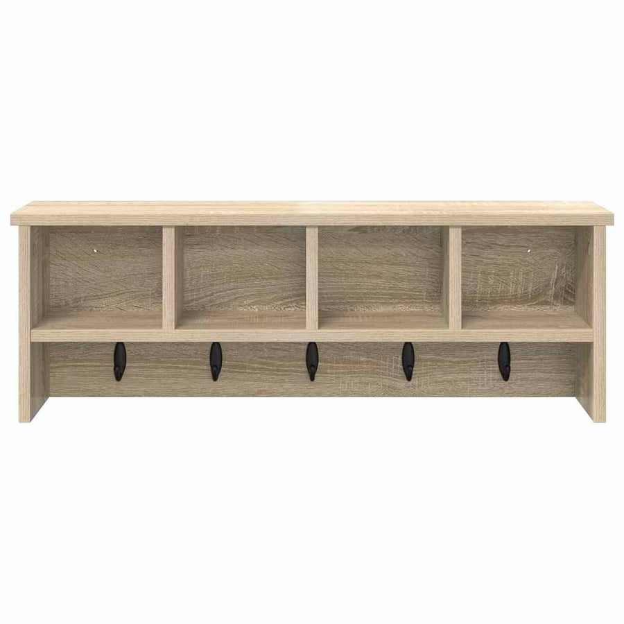 Wandgemonteerde kapstok met plank Sonoma eiken 75 x 16 x 26 cm