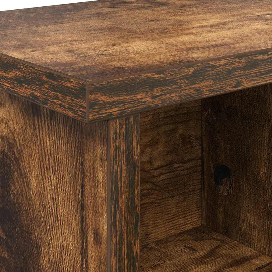 Wandgemonteerde kapstok met plank Gerookt eiken 75 x 16 x 26 cm