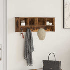Wandkapstok met plank 75x16x26 cm gerookt eiken