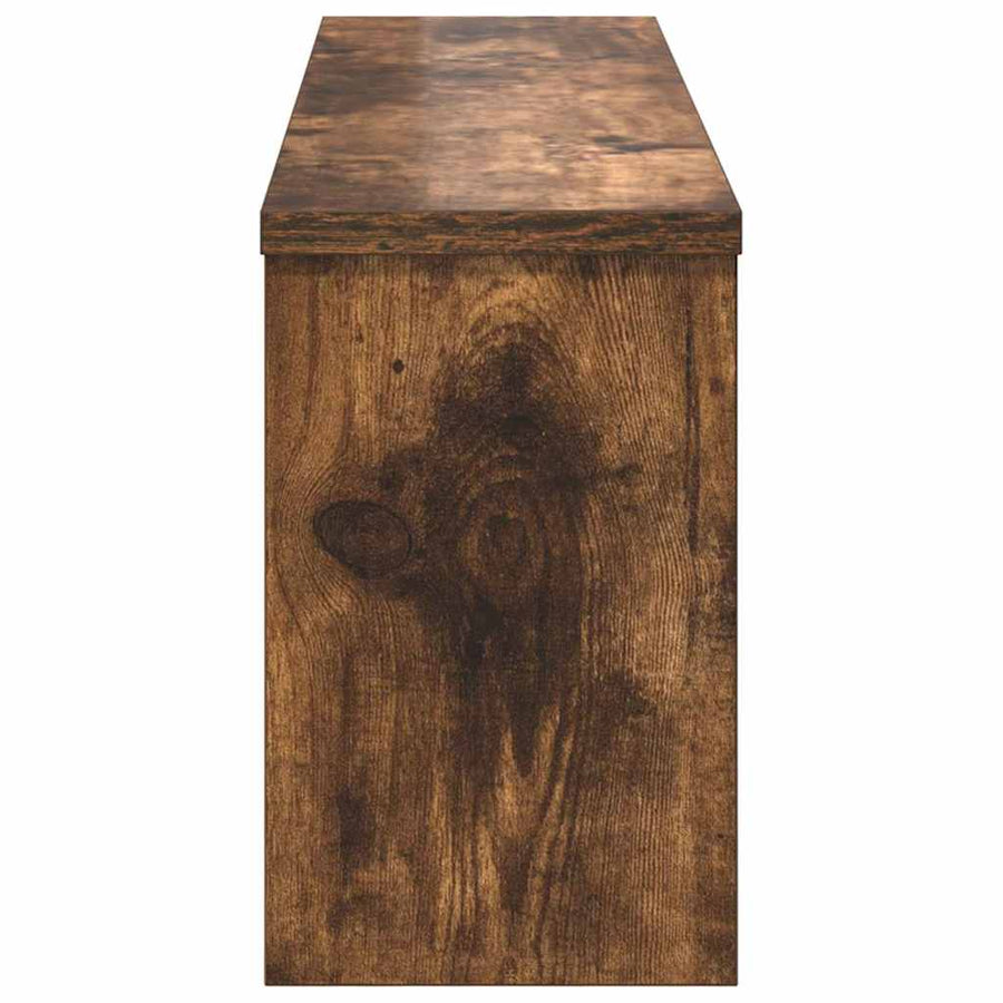 Wandgemonteerde kapstok met plank Gerookt eiken 75 x 16 x 26 cm