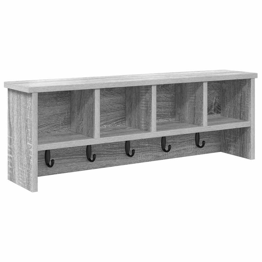 Wandgemonteerde kapstok met plank Grijs sonoma 75 x 16 x 26 cm