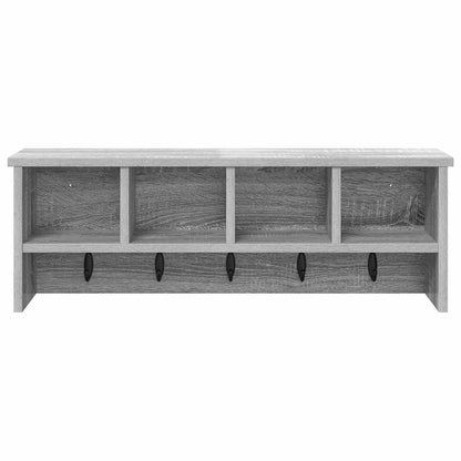 Wandgemonteerde kapstok met plank Grijs sonoma 75 x 16 x 26 cm