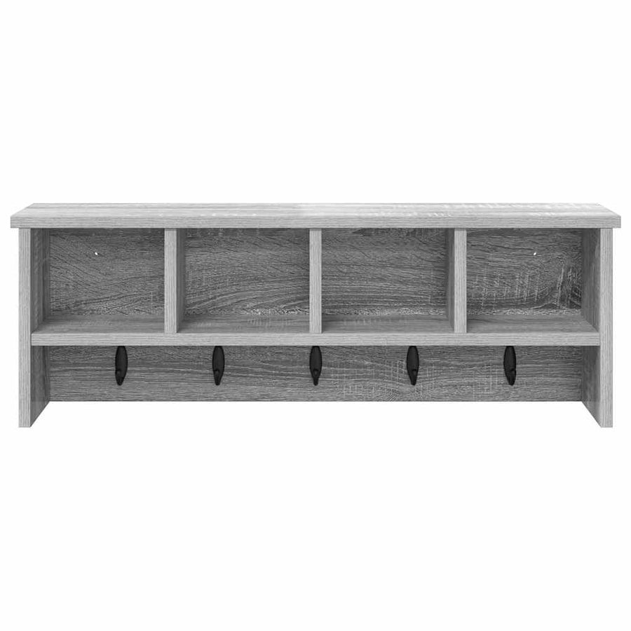 Wandgemonteerde kapstok met plank Grijs sonoma 75 x 16 x 26 cm