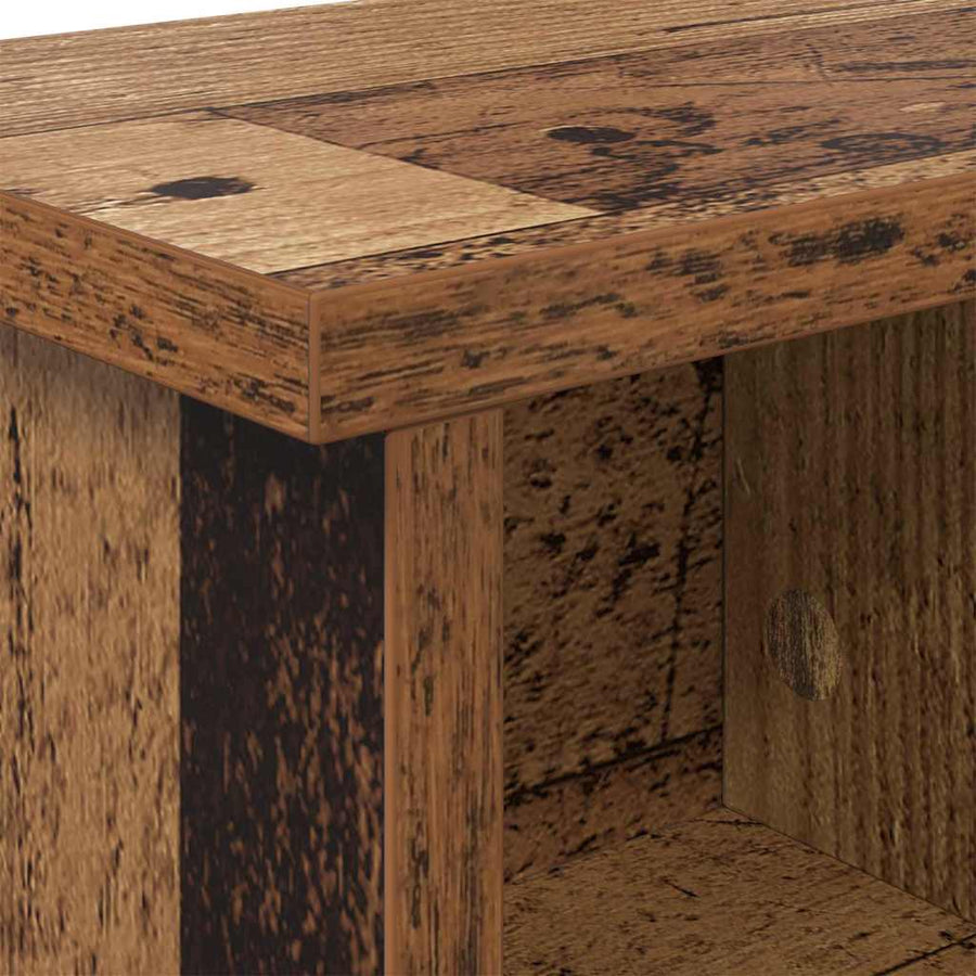Wandgemonteerde Kapstok Oud Hout 75 X 16 X 26 Cm Bewerkt Hout