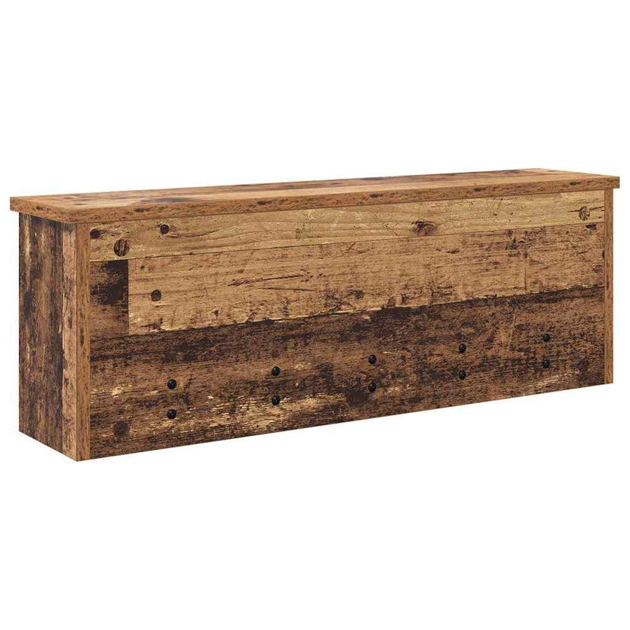 Wandgemonteerde Kapstok Oud Hout 75 X 16 X 26 Cm Bewerkt Hout