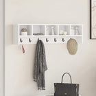 Wandkapstok 100x16x26 cm wit bewerkt hout