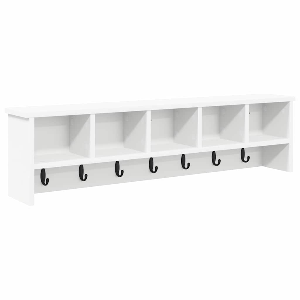 Wandgemonteerde Kapstok Wit 100 X 16 X 26 Cm Bewerkt Hout