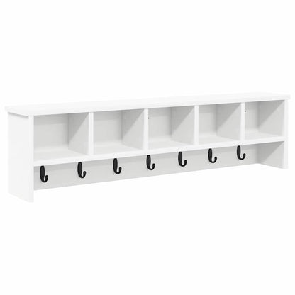 Wandgemonteerde Kapstok Wit 100 X 16 X 26 Cm Bewerkt Hout