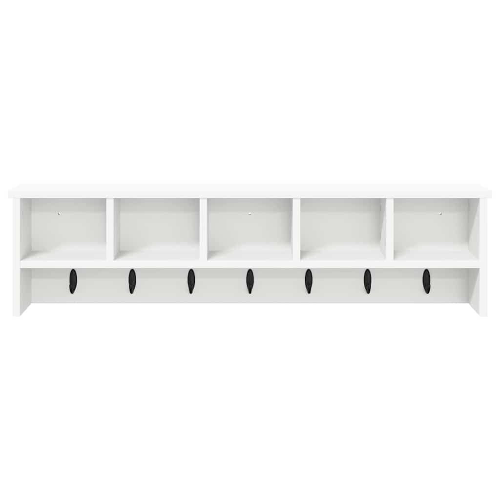 Wandgemonteerde Kapstok Wit 100 X 16 X 26 Cm Bewerkt Hout