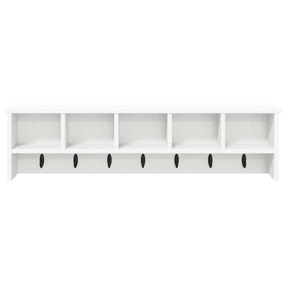 Wandgemonteerde Kapstok Wit 100 X 16 X 26 Cm Bewerkt Hout