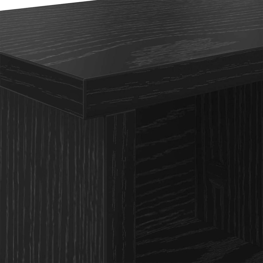 Wandgemonteerde Kapstok Met Plank Zwart Eiken 100 X 16 X 26 Cm