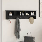 Wandkapstok met plank 100x16x26 cm zwart eiken