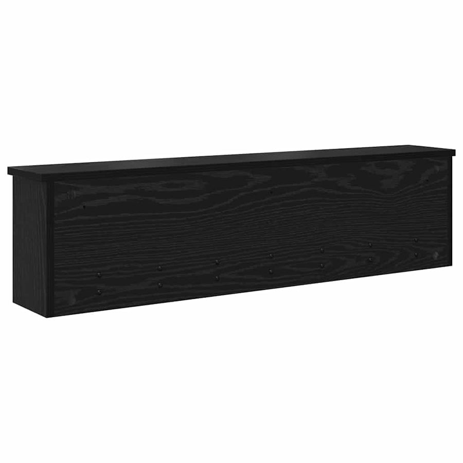 Wandgemonteerde Kapstok Met Plank Zwart Eiken 100 X 16 X 26 Cm