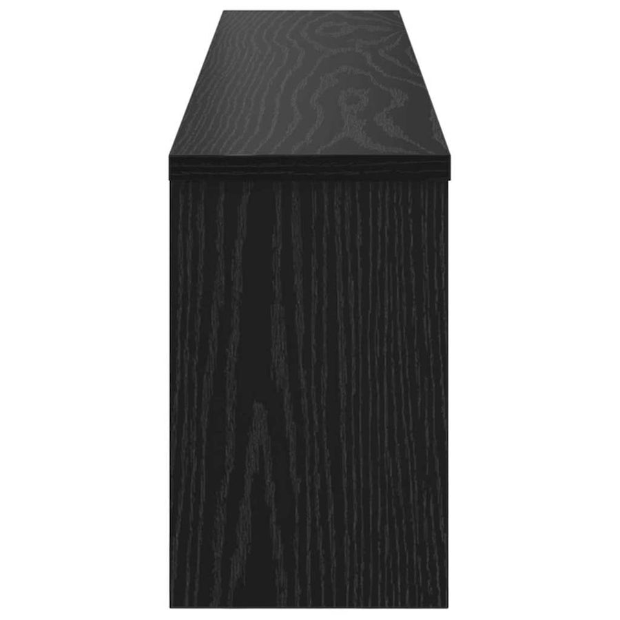 Wandgemonteerde Kapstok Met Plank Zwart Eiken 100 X 16 X 26 Cm