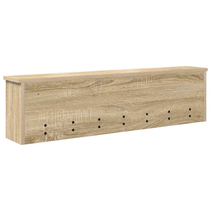 Wandgemonteerde kapstok met plank Sonoma eiken 100 x 16 x 26 cm