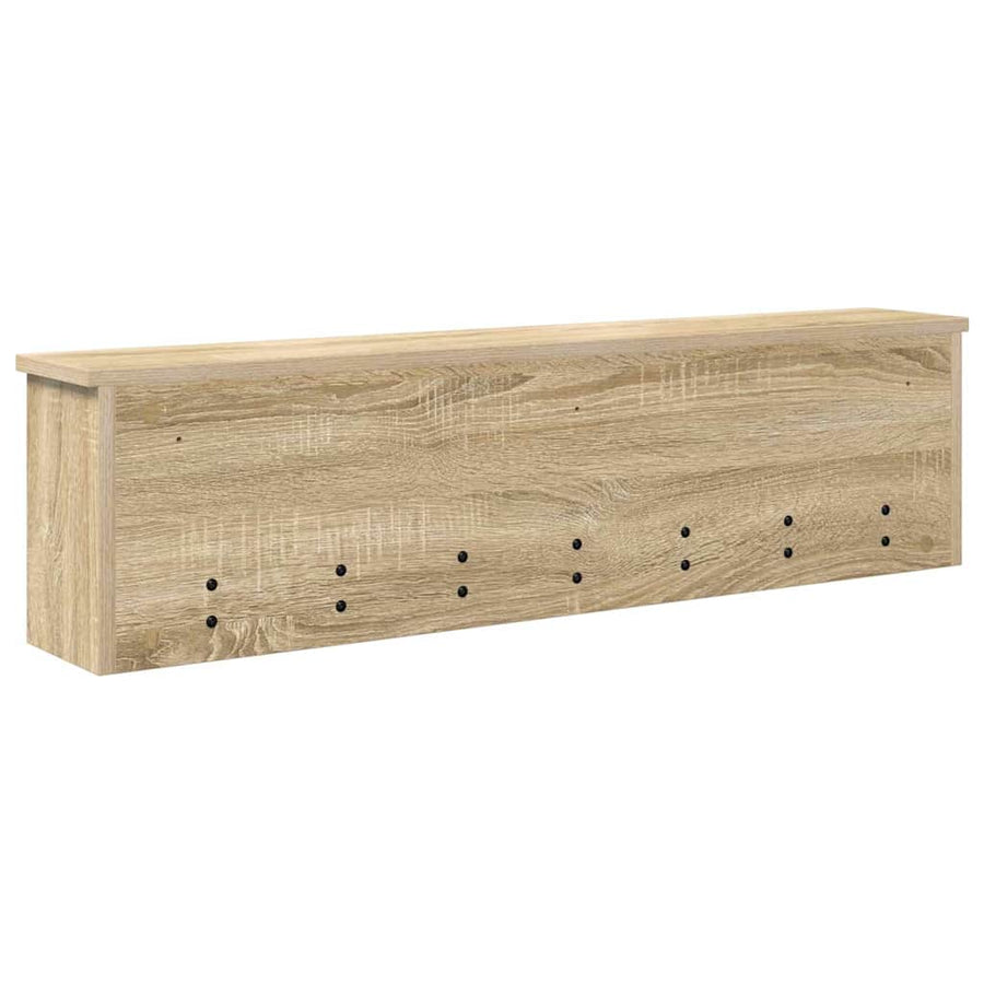 Wandgemonteerde kapstok met plank Sonoma eiken 100 x 16 x 26 cm