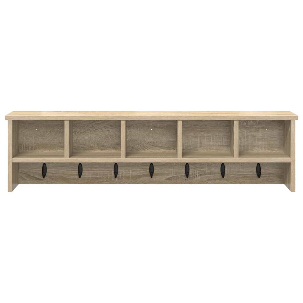 Wandgemonteerde kapstok met plank Sonoma eiken 100 x 16 x 26 cm
