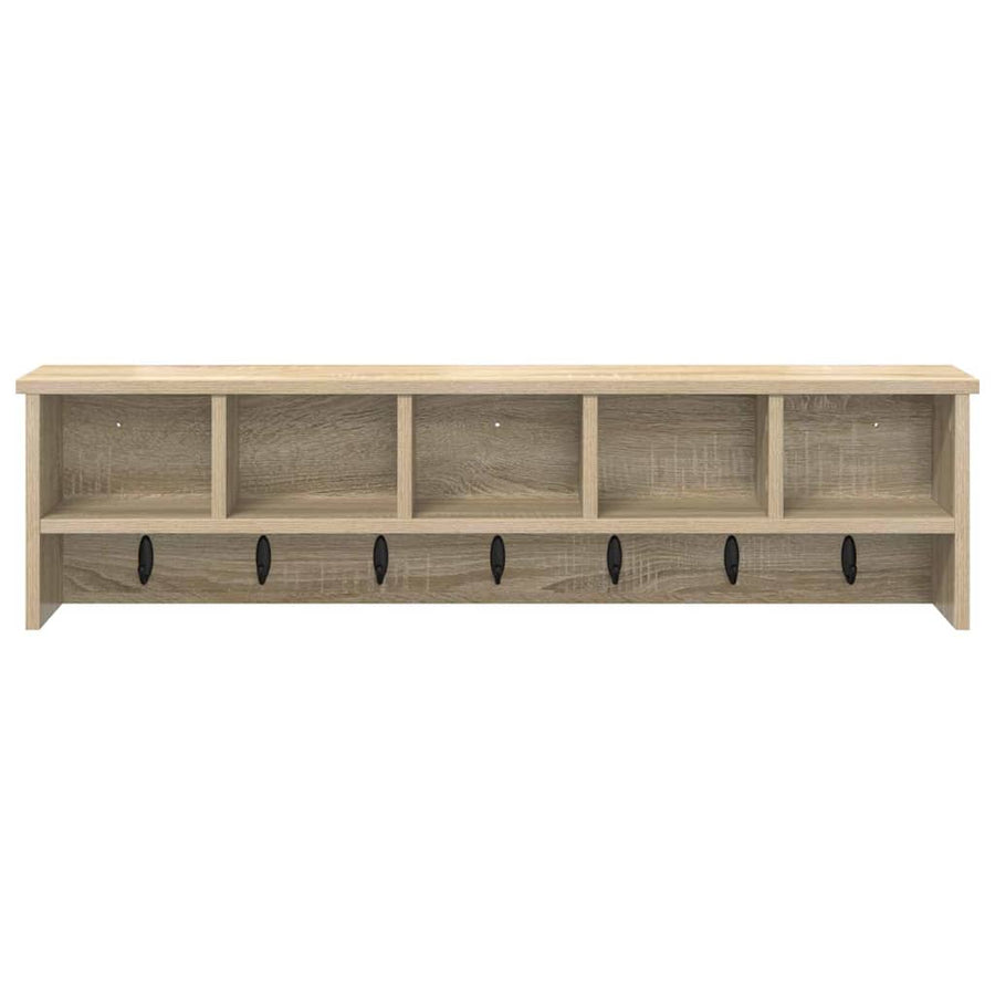 Wandgemonteerde kapstok met plank Sonoma eiken 100 x 16 x 26 cm
