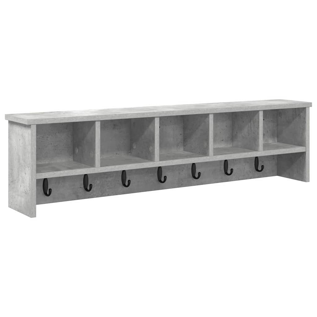 Wandgemonteerde kapstok met plank Betongrijs 100 x 16 x 26 cm