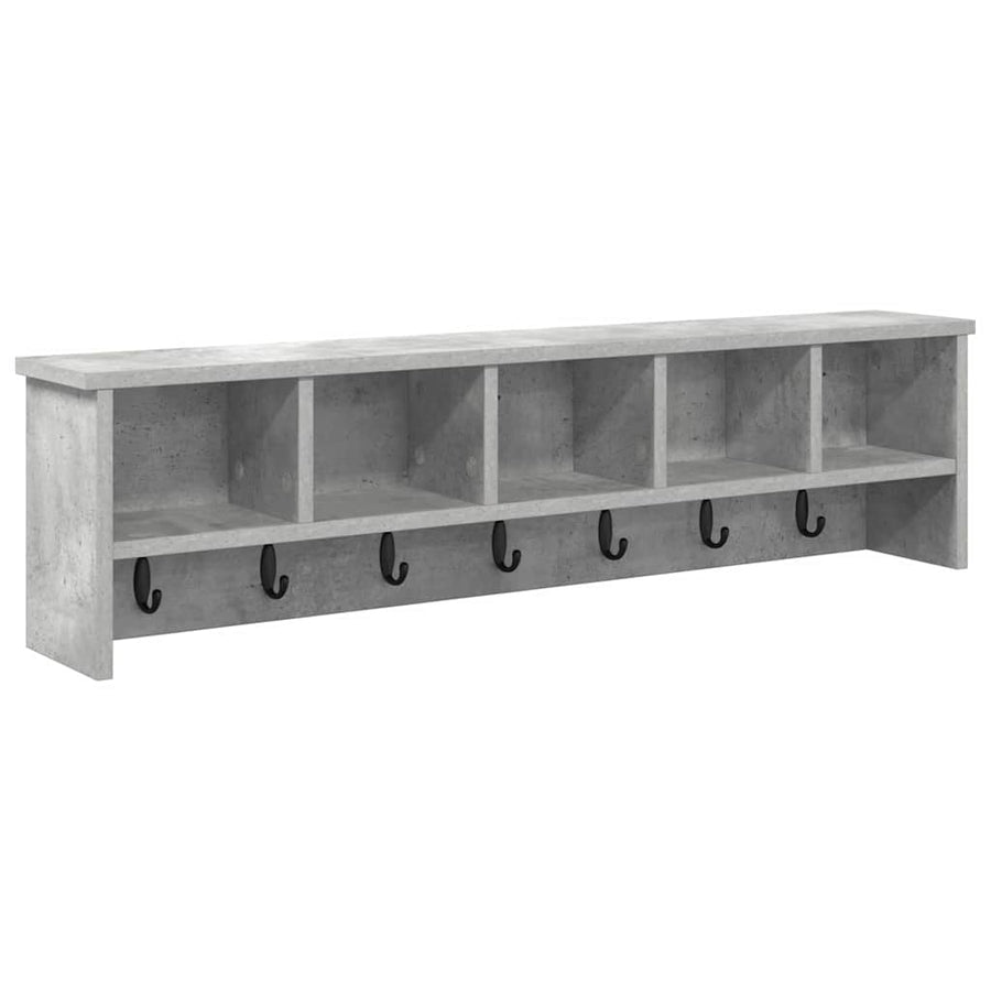 Wandgemonteerde kapstok met plank Betongrijs 100 x 16 x 26 cm