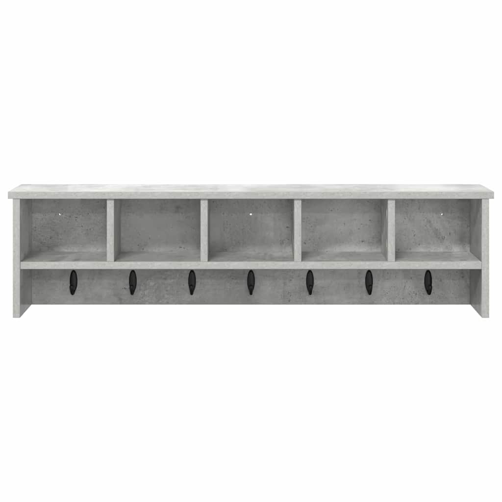 Wandgemonteerde kapstok met plank Betongrijs 100 x 16 x 26 cm