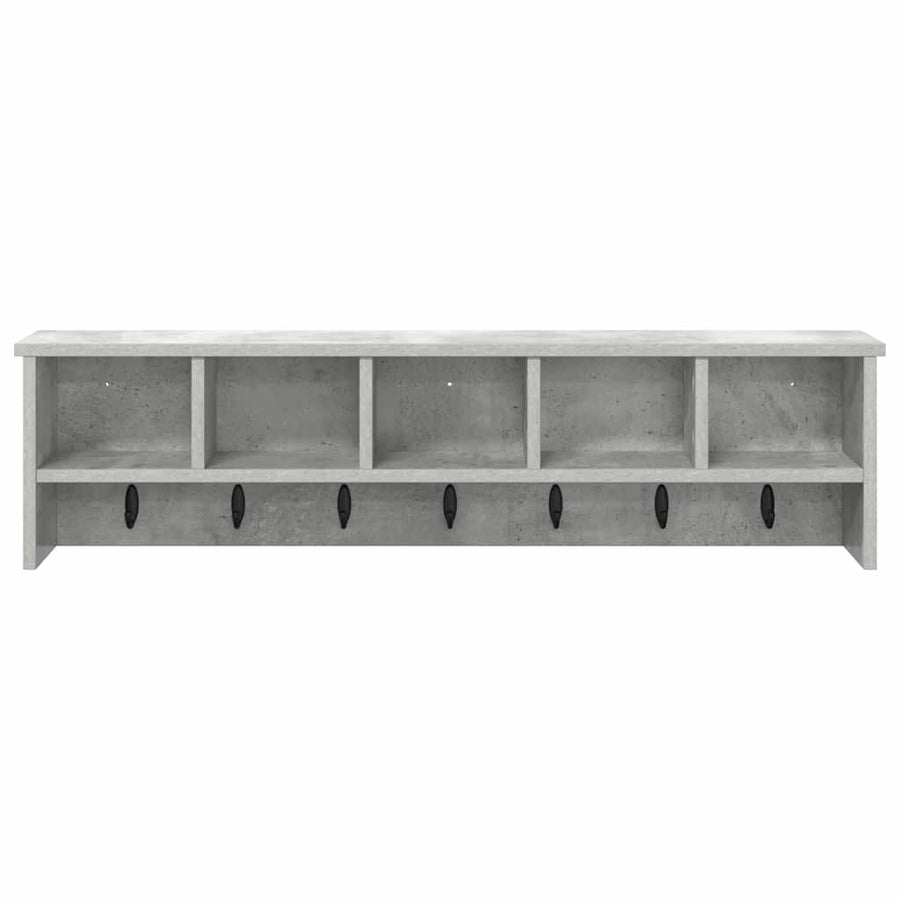Wandgemonteerde kapstok met plank Betongrijs 100 x 16 x 26 cm