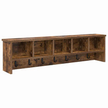 Wandgemonteerde Kapstok Gerookt Eiken 100 X 16 X 26 Cm