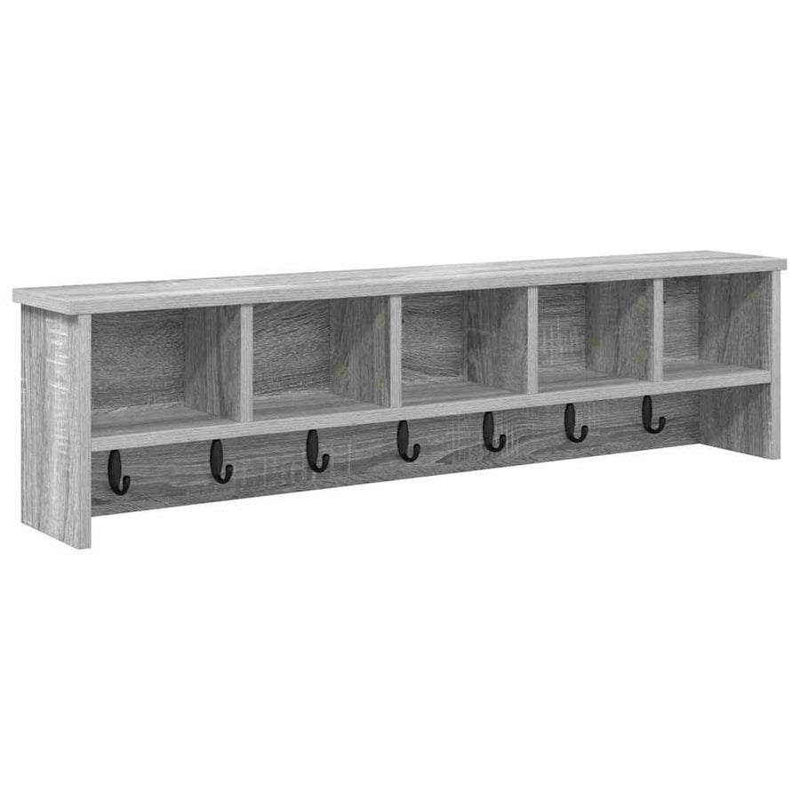 Wandgemonteerde kapstok met plank Grijs sonoma 100 x 16 x 26 cm