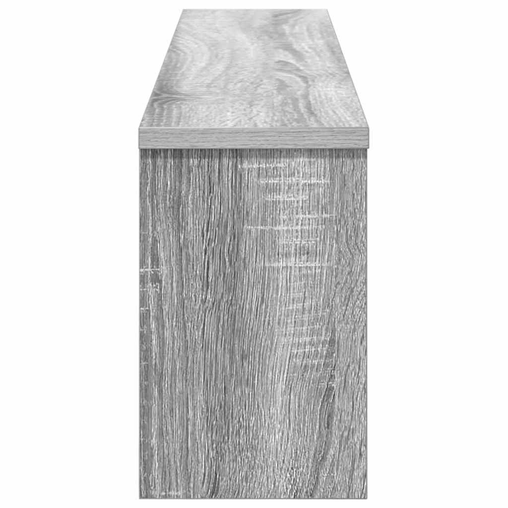 Wandgemonteerde kapstok met plank Grijs sonoma 100 x 16 x 26 cm