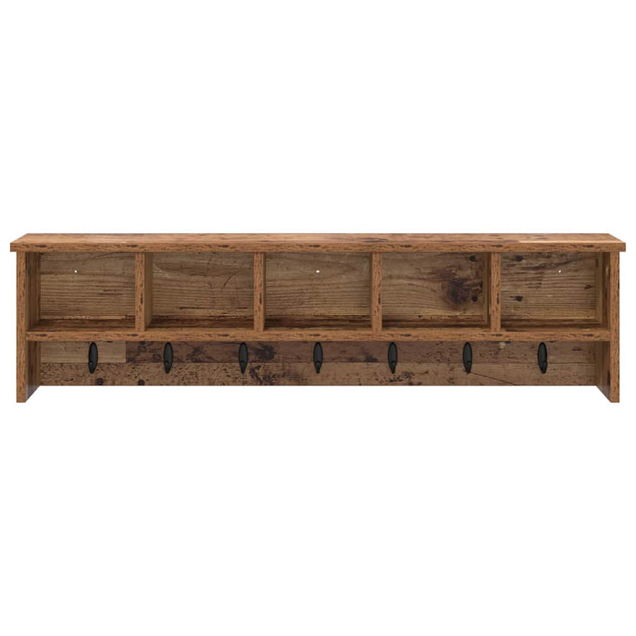 Wandgemonteerde kapstok Oud hout 100 x 16 x 26 cm Bewerkt hout