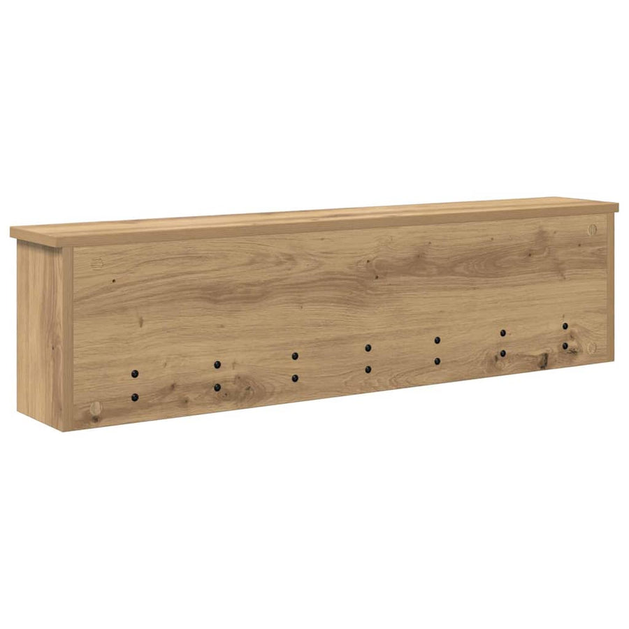 Wandgemonteerde Kapstok Met Plank Artisanaal Eikenkleurig