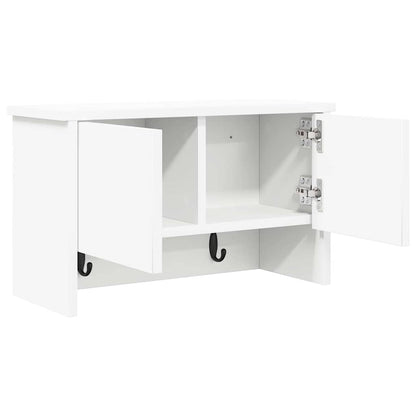 Wandgemonteerde kapstok Wit 50 x 20 x 30 cm Bewerkt hout