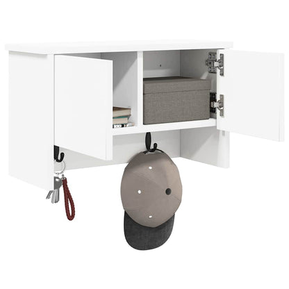 Wandgemonteerde kapstok Wit 50 x 20 x 30 cm Bewerkt hout