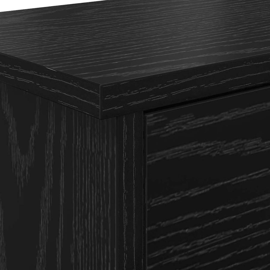 Wandgemonteerde kapstok met plank Zwart eiken 50 x 20 x 30 cm
