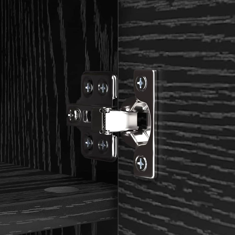 Wandgemonteerde kapstok met plank Zwart eiken 50 x 20 x 30 cm