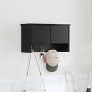 Wandkapstok met plank 50x20x30 cm zwart eiken