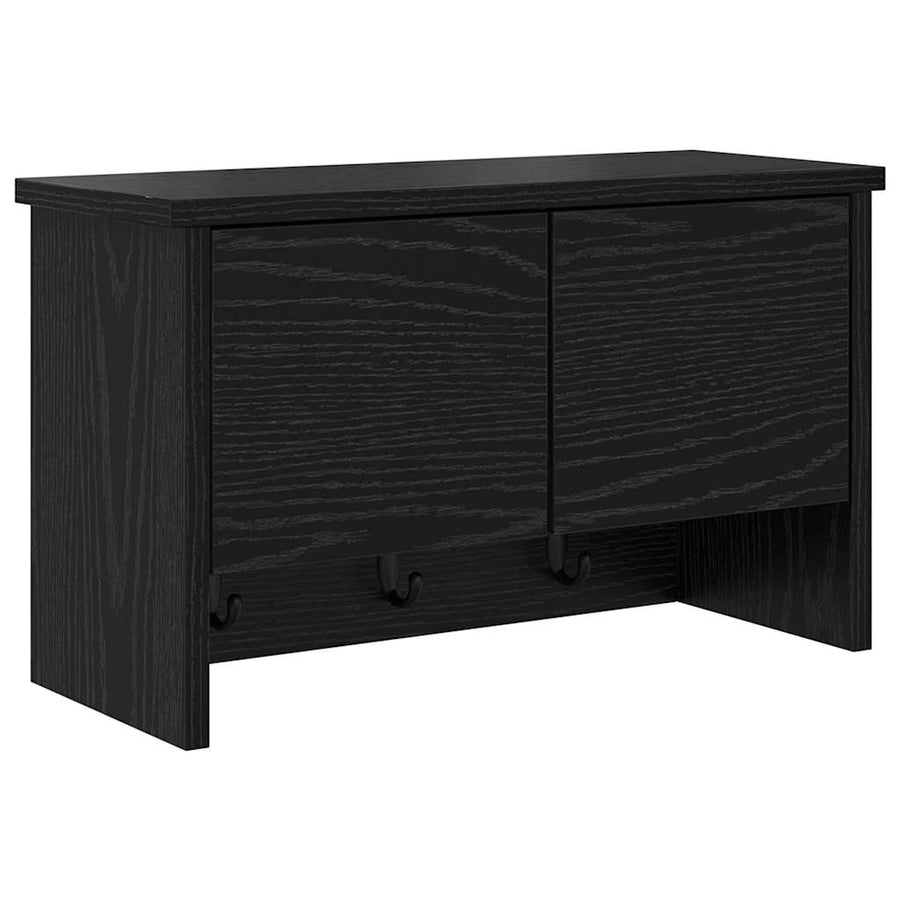 Wandgemonteerde kapstok met plank Zwart eiken 50 x 20 x 30 cm