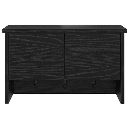 Wandgemonteerde kapstok met plank Zwart eiken 50 x 20 x 30 cm