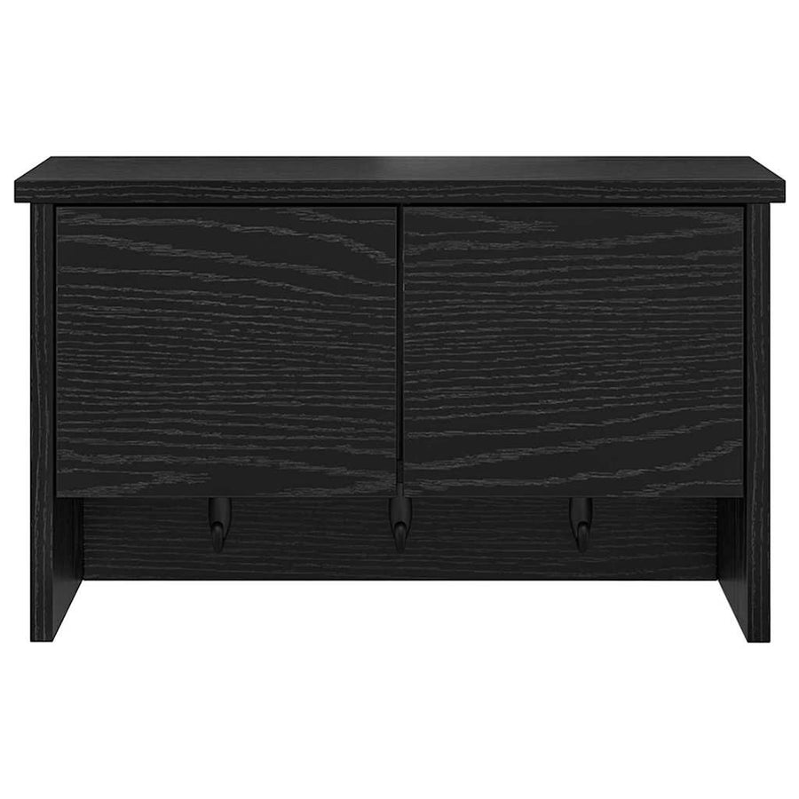 Wandgemonteerde kapstok met plank Zwart eiken 50 x 20 x 30 cm