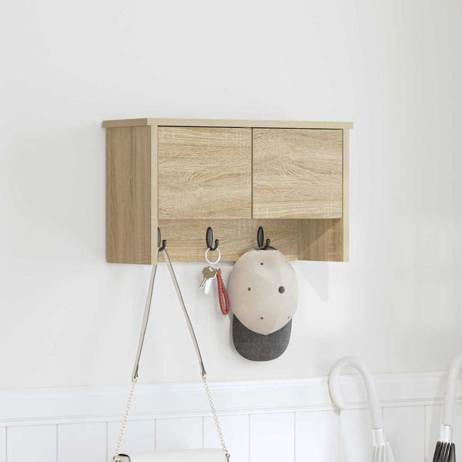 Wandgemonteerde kapstok met plank Sonoma eiken 50 x 20 x 30 cm