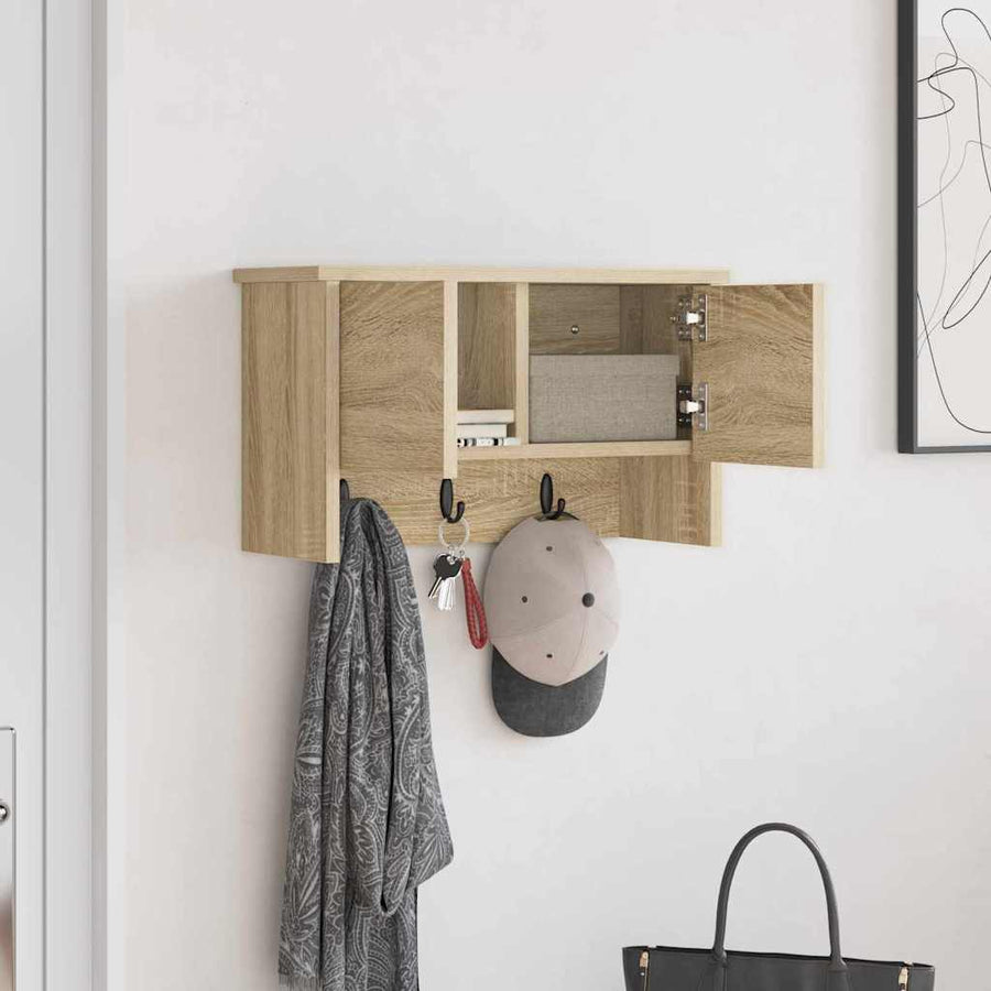 Wandgemonteerde kapstok met plank Sonoma eiken 50 x 20 x 30 cm