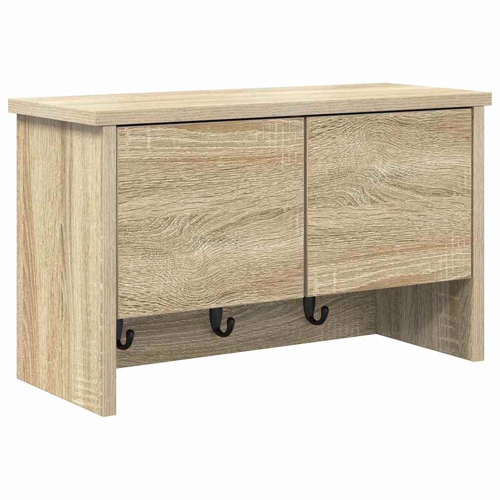 Wandgemonteerde kapstok met plank Sonoma eiken 50 x 20 x 30 cm