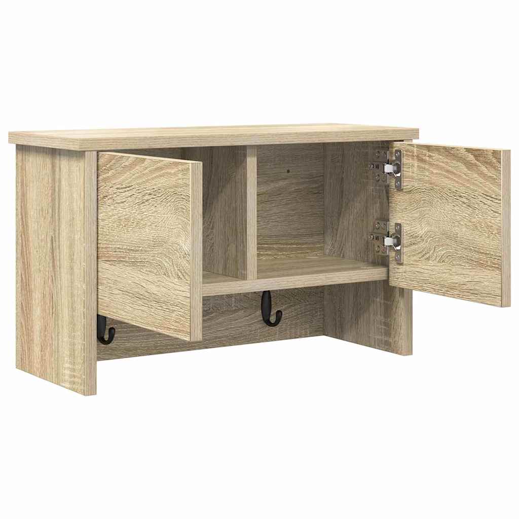 Wandgemonteerde kapstok met plank Sonoma eiken 50 x 20 x 30 cm